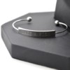 Bracelet-Jonc-Ouvert-Acier-Argente-avec-Rectangle-Message-Make-A-Wish