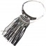 Collier-Plastron-Torque-Metal-Vieilli-Argente-avec-Pierres-Chaines-et-Franges-Ethnique-Noir