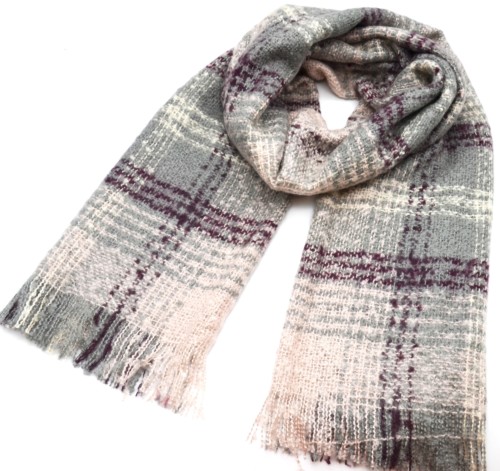 Echarpe-Longue-Automne-Hiver-Effet-Boucle-avec-Motif-Ecossais