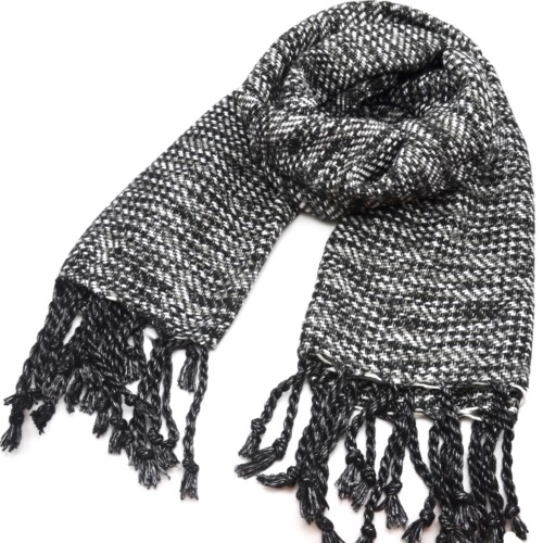 Scarf-long-autumn-winter-effect-mesh-with-threads-braids-metallized-two-tone