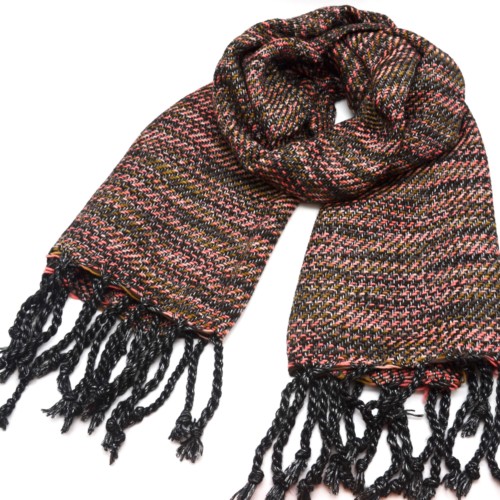 Scarf-long-autumn-winter-effect-mesh-with-threads-braids-metallized-two-tone