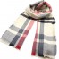 Echarpe-Longue-Automne-Hiver-Uni-Beige-Motif-Tartan-Rayures