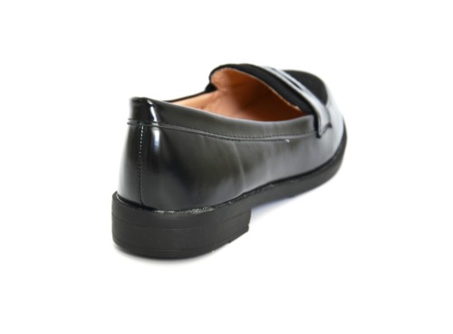 Mocassins-Simili-Cuir-Uni-avec-Bande-Ouverte-et-Tissu-Effet-Daim-a-lAvant