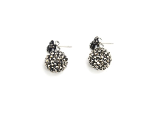 Boucles-dOreilles-Petit-Noeud-Papillon-et-Boule-Strass-Clous-Gris