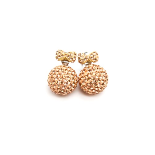 Boucles-dOreilles-Petit-Noeud-Papillon-et-Boule-Strass-Champagne