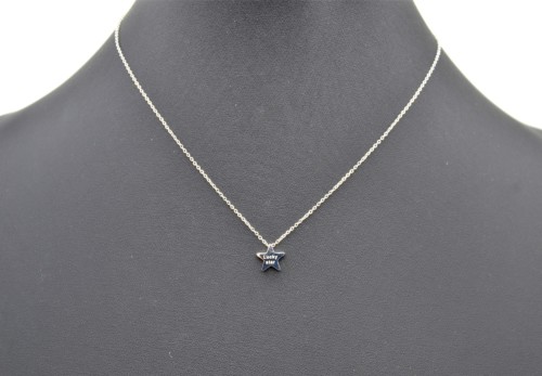 Collier-Fine-Chaine-Pendentif-Etoile-Acier-Argente-avec-Message-Lucky-Star