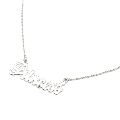 Collier-Fine-Chaine-Pendentif-Message-Princess-Metal-Argente