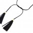 Sautoir-Collier-Lacet-Cordon-Noeud-avec-Franges-Noir-Contour-Metal-Dore