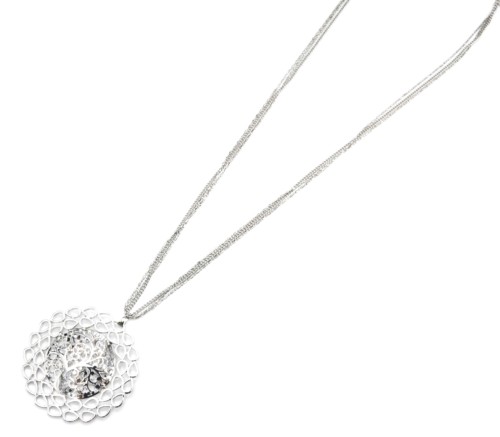 Sautoir-Collier-Pendentif-Cercle-Arbre-de-Vie-Ajoure-et-Contour-Gouttes-Metal-Argente