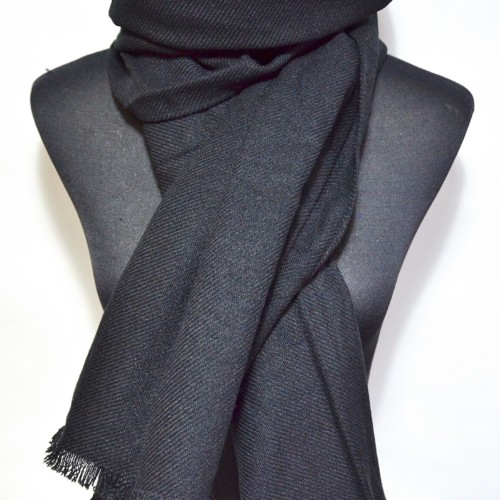 Echarpe-Longue-Automne-Hiver-Simple-Uni-Noir