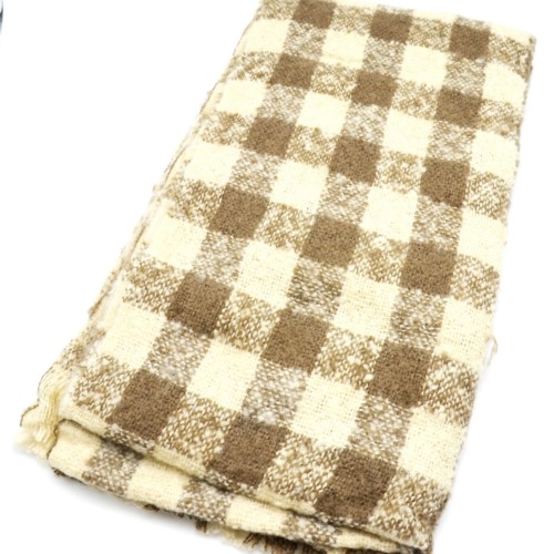 Grosse-Echarpe-Longue-Automne-Hiver-Motif-Carreaux-Damier-Beige