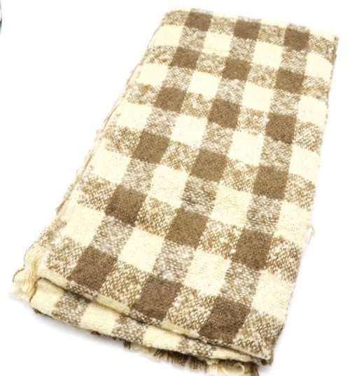 Grosse-Echarpe-Longue-Automne-Hiver-Motif-Carreaux-Damier-Beige