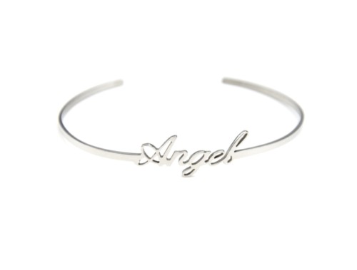 Bracelet-Jonc-Fin-Ouvert-avec-Message-Angel-Acier-Argente