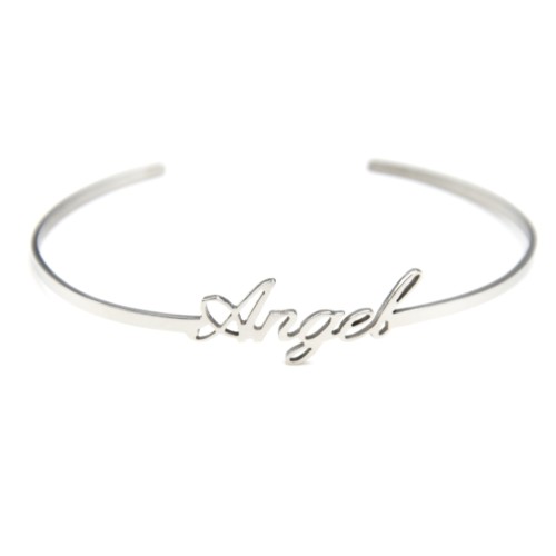 Bracelet-Jonc-Fin-Ouvert-avec-Message-Angel-Acier-Argente