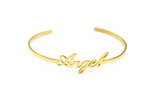 Bracelet-Jonc-Fin-Ouvert-avec-Message-Angel-Acier-Dore