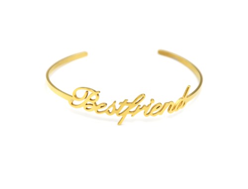 Bracelet-Jonc-Fin-Ouvert-avec-Message-Bestfriend-Acier-Dore