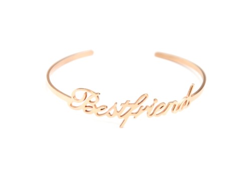 Bracelet-Jonc-Fin-Ouvert-avec-Message-Bestfriend-Acier-Or-Rose