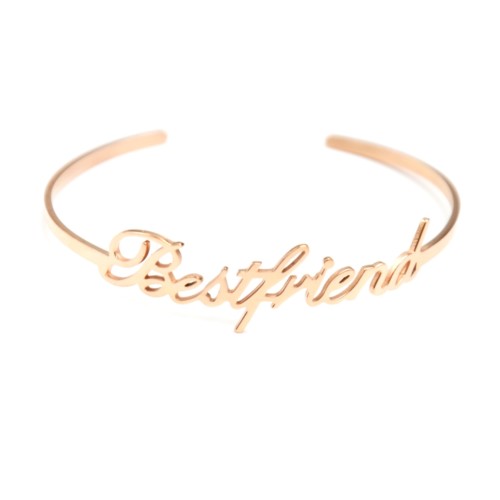 Bracelet-Jonc-Fin-Ouvert-avec-Message-Bestfriend-Acier-Or-Rose