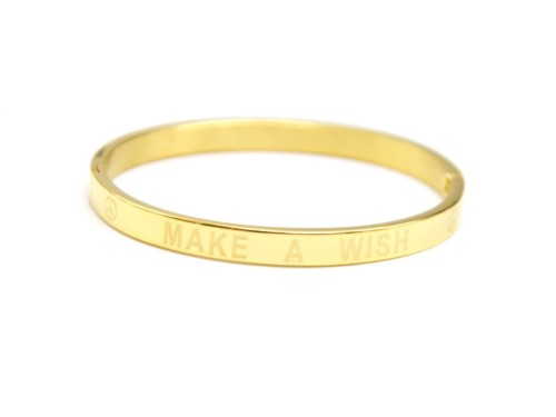 Bracelet-Jonc-Moyen-Acier-Dore-avec-Message-Make-A-Wish