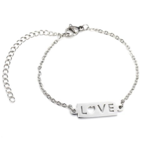 Bracelet-Fine-Chaine-avec-Charm-Rectangle-Love-Acier-Argente