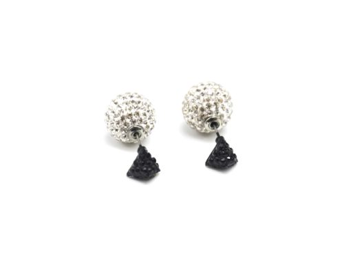 Boucles-dOreilles-Double-Pyramide-Strass-Noir-et-Boule-Strass-Blanc