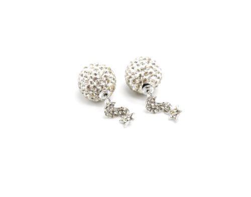 Boucles-dOreilles-Double-Lune-Etoile-Metal-Argente-et-Boule-Strass-Blanc