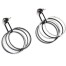 Boucles-dOreilles-Pierre-et-Multi-Cercles-Contour-Metal-Noir-Argente