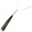 Sautoir-Collier-Pendentif-Tube-Strass-Argente-et-Chaines-Pendantes-Metal-Noir