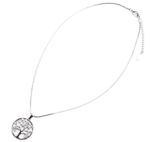 Collier-Fine-Chaine-et-Pendentif-Cercle-Arbre-de-Vie-Ajoure-Metal-Strass-Argente