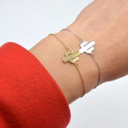 Bracelet-Fine-Chaine-avec-Charm-Cactus-Acier