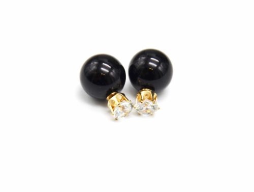 Boucles-dOreilles-Double-Pierre-Metal-Dore-et-Perle-Noire