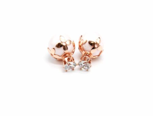 Boucles-dOreilles-Double-Pierre-Coupole-Fleurs-Metal-Or-Rose-et-Perle-Nacree-Rose