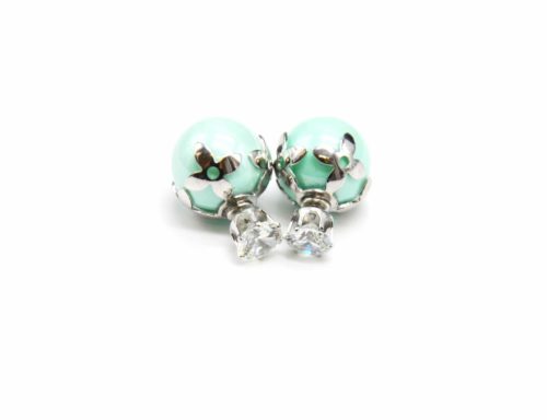 Boucles-dOreilles-Double-Pierre-Coupole-Fleurs-Metal-Argente-et-Perle-Nacree-Vert-dEau