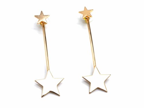 Boucles-dOreilles-Petite-et-Grande-Etoiles-avec-Barre-Metal-Dore