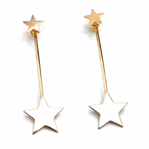 Boucles-dOreilles-Petite-et-Grande-Etoiles-avec-Barre-Metal-Dore