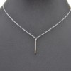 Collier-Fine-Chaine-Pendentif-Barre-Rectangle-Acier-Argente