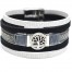 Bracelet-Manchette-Multi-Rangs-Ecailles-Simili-Cuir-Gris-et-Charm-Arbre-de-Vie-Strass