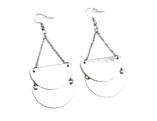 Boucles-dOreilles-Demi-Cercles-Metal-Brosse-Argente