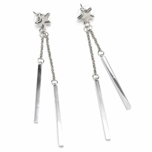 Boucles-dOreilles-Etoile-et-Double-Barres-Metal-Argente