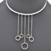 Collier-Fine-Torque-avec-Multi-Chaines-Metal-Argente-et-Cercles-Strass