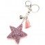 Porte-Cles-Bijou-de-Sac-Etoile-Clous-Strass-et-Feutrine-Rose-avec-Pompon