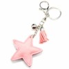 Porte-Cles-Bijou-de-Sac-Etoile-Clous-Strass-et-Feutrine-Rose-avec-Pompon