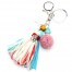 Porte-Cles-Bijou-de-Sac-Franges-Tissu-avec-Etoile-Bouddha-Pompon-Multicolore