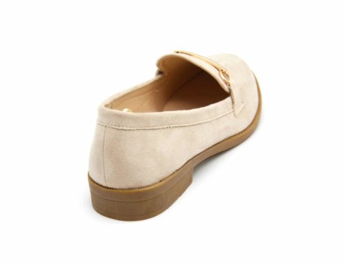 Mocassins-Slippers-Effet-Daim-Beige-avec-Barre-Metal-Dore-et-Petit-Talon