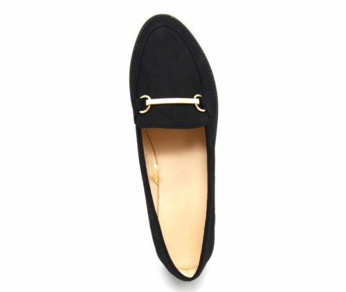 Mocassins-Slippers-Effet-Daim-Noir-avec-Barre-Metal-Dore-et-Petit-Talon