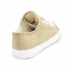 Baskets-Tennis-Sneakers-Toile-Uni-Beige-avec-Bout-Avant-et-Semelle-Blanche