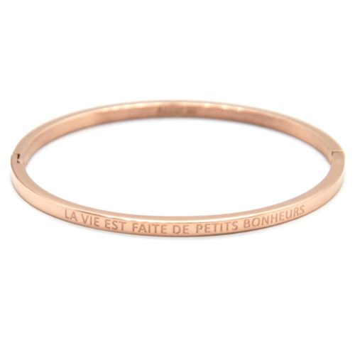 Bracelet-Jonc-Fin-Acier-Or-Rose-avec-Message-La-Vie-est-Faite-de-Petits-Bonheurs