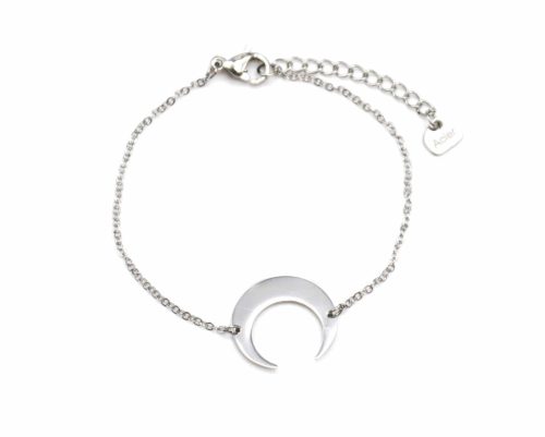 Bracelet-Fine-Chaine-avec-Charm-Corne-Lune-Acier-Argente