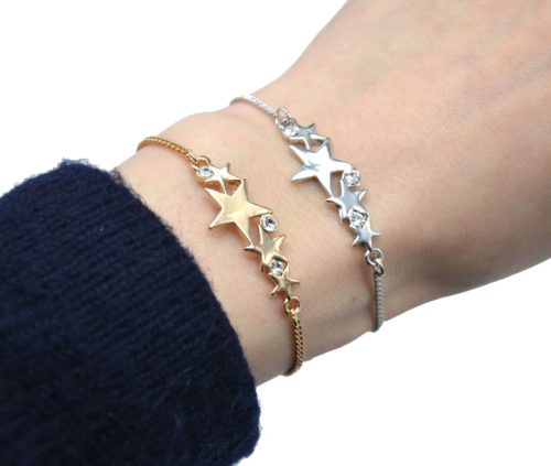 Bracelet-Chaine-avec-Charm-Multi-Etoiles-Metal-et-Pierres