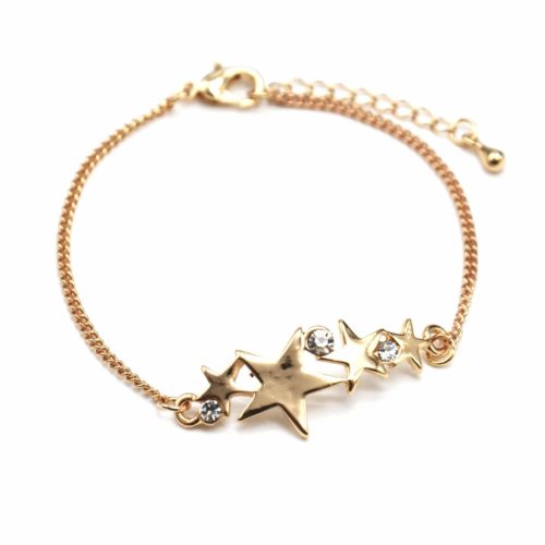 Bracelet-chain-with-Charm-Multi-Stars-Metal-Dore-et-Pierres